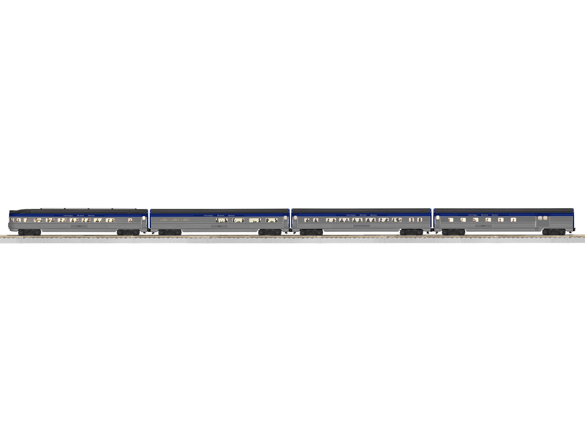Nickel Plate Road Streamlined Passenger Car 4Pack